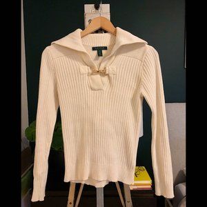 Vintage Ralph Lauren Cream Sweater with Buckle